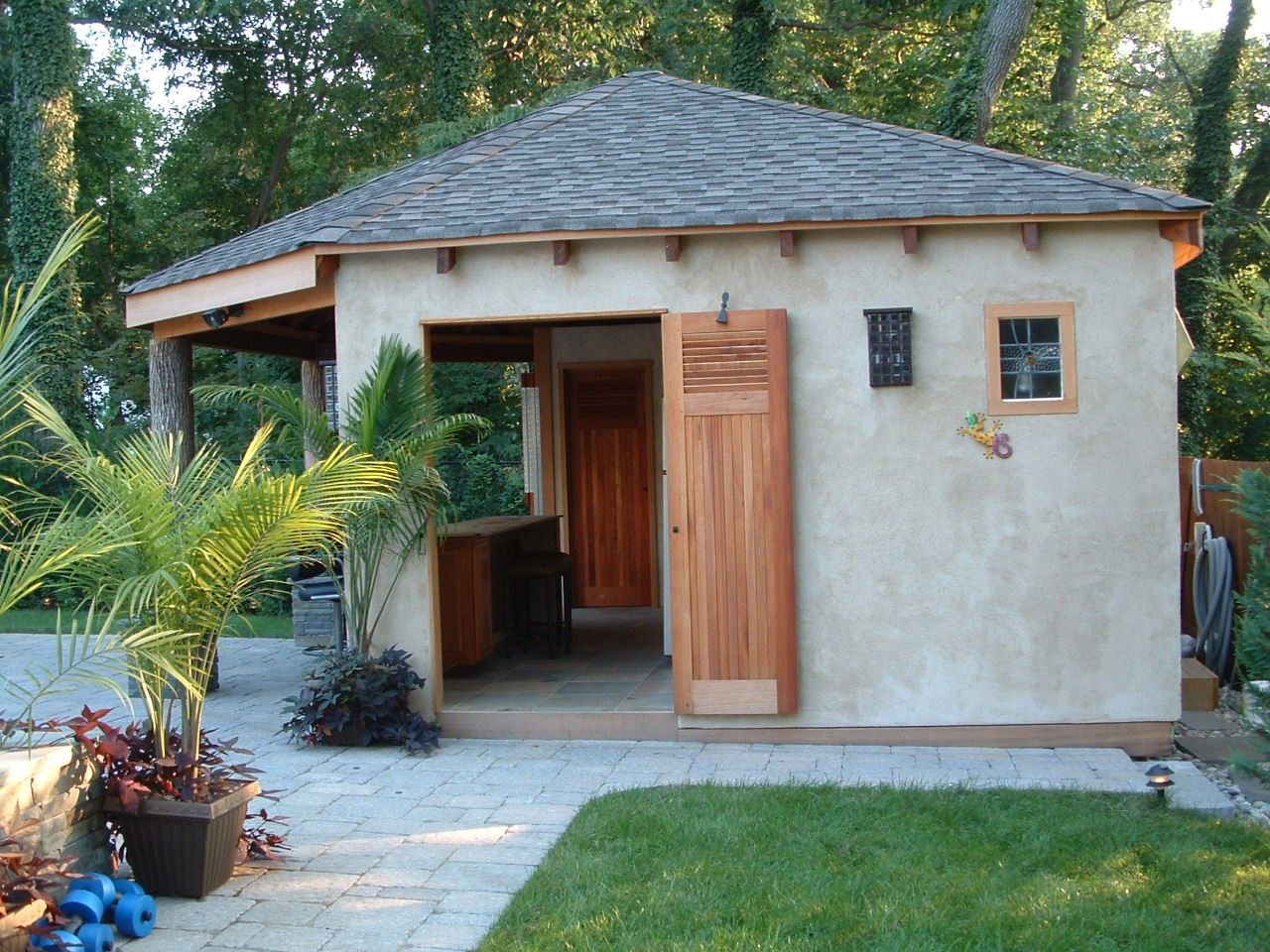 cedar poolhouse doors