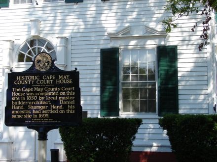 Exterior shutters on the front of Cape May County Court House