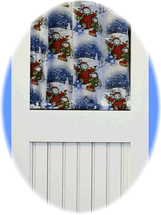 Closet Door with Snowman Print Fabric