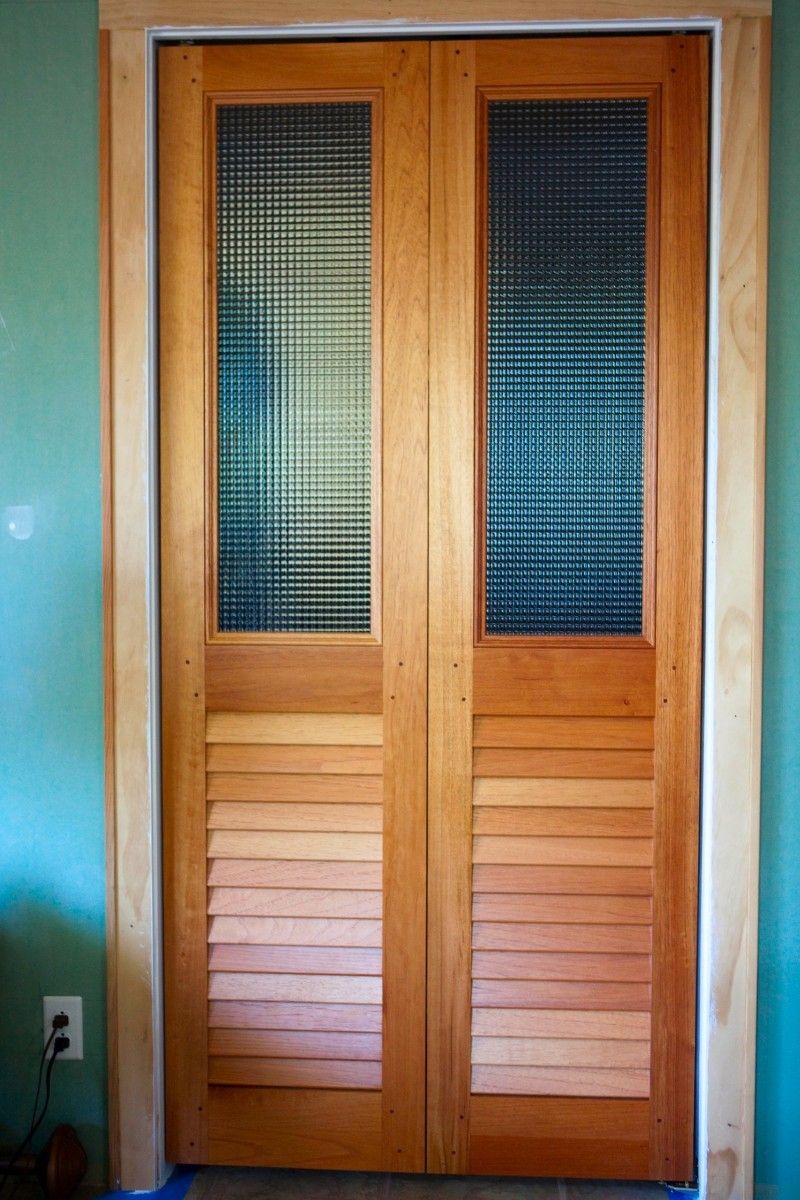 Custom Glass over Louvered Bifold Doors