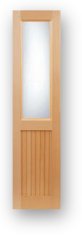 Style # 6070 - Wood closet door with opening for fabric over true bead board - Trim to hold glass or a mirror is available as an option.