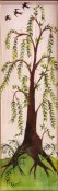 Colonial Willow Tree - Hand Painted Fabric - can be customized