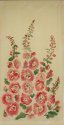 Hollyhocks - Hand Printed Fabric - can be customized