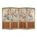 Folding Screen / Room Divider with hand printed fabric "Cottage Garden"