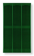 louvered shutters with cetner stiles