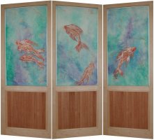 folding scrren / room divider with koi