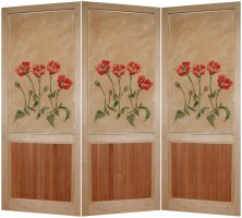 folding scrren / room divider with poppies