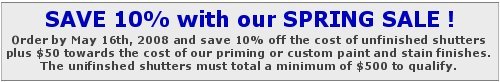 Save 10% with our spring sale.  Call for details.