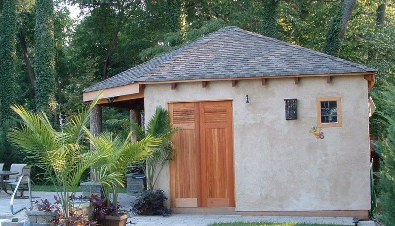 Cedar Cabana Pool House Doors