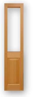 Style # 6030 - Wood closet door with opening for fabric over Bead Board - trim (shown) to hold glass or a mirror are available as an option.