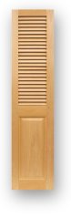 Closet door with fixed 1.7/8" Traditional louvers over a Colonial raised panel.