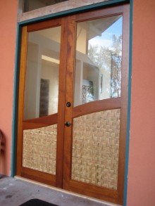 custom exterior door with glass insert