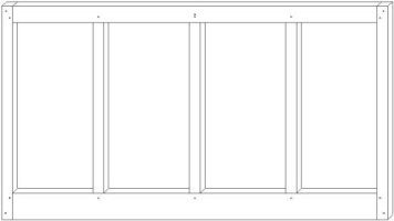 Bahama shutter with 3 center stiles