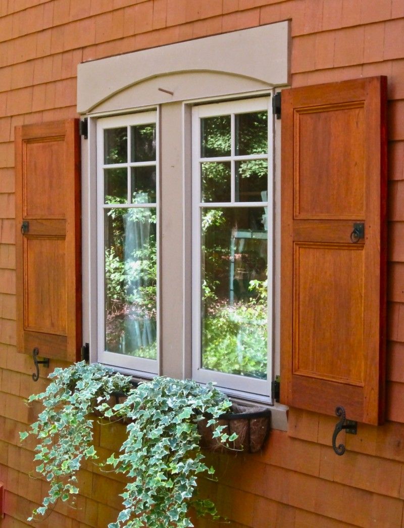 Stained Flat Panel Exterior shutters