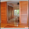 Mahogany Fixed Louver Sliding Doors